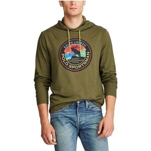 Retro 90's/Y2K Polo Ralph Lauren Sport Hooded Long Sleeve Casual Tshirt